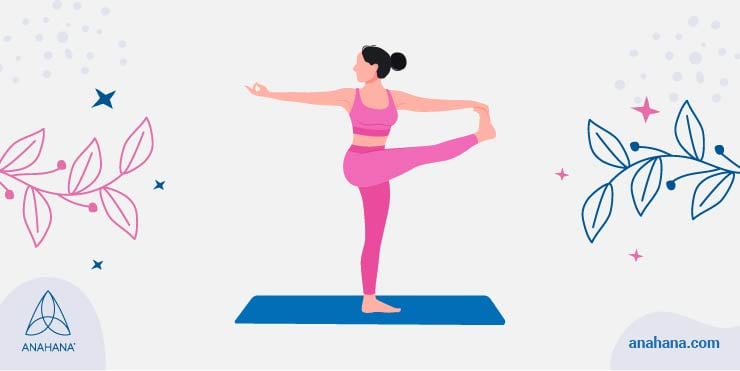 illustration of a woman in one of the four Utthita Hasta Padangusthasana variations