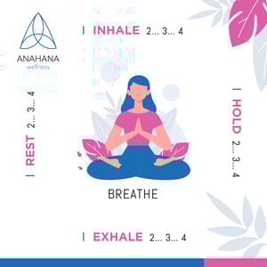 Girl sitting in the lotus position practicing square breathing