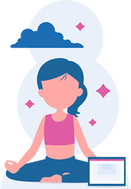 Girl sitting in yoga meditation pose