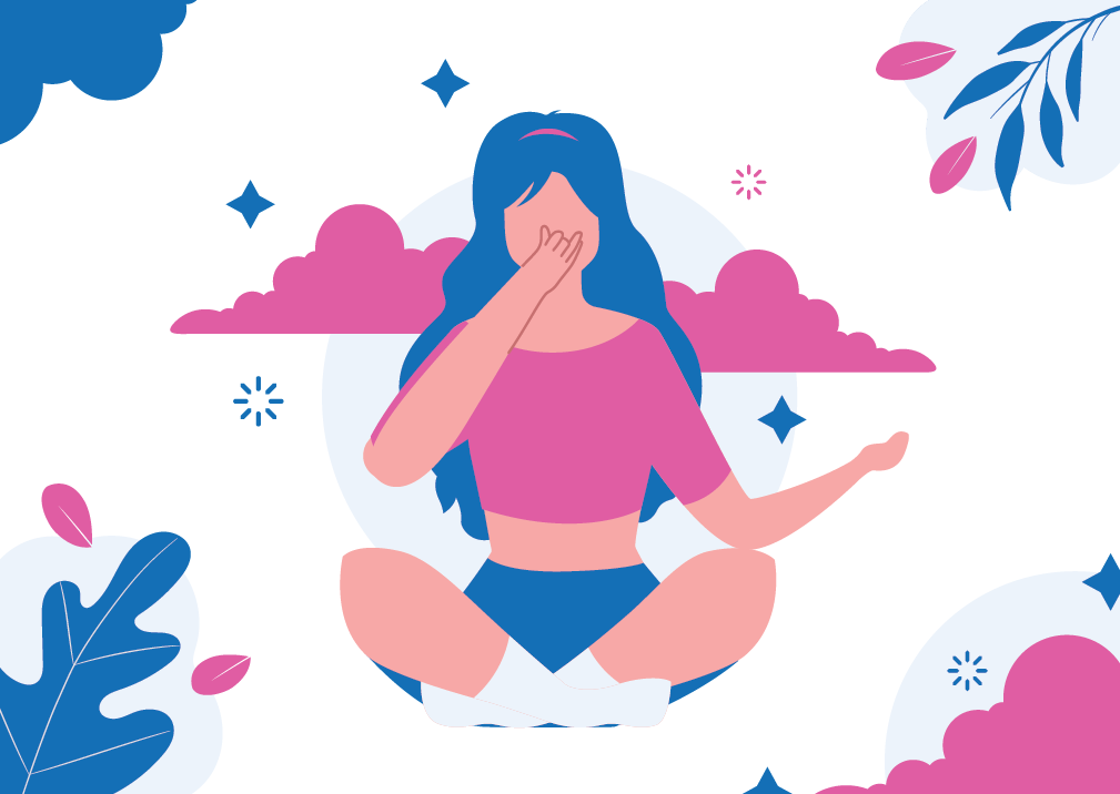 femme faisant de la respiration pranayama