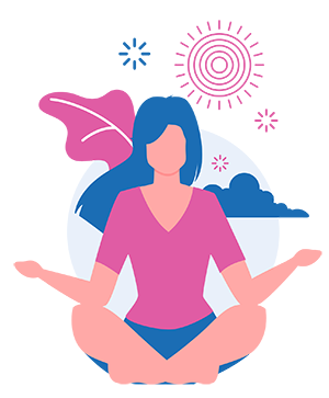 kvinna som sitter i lotus pose och utövar yoga nidra för sömn