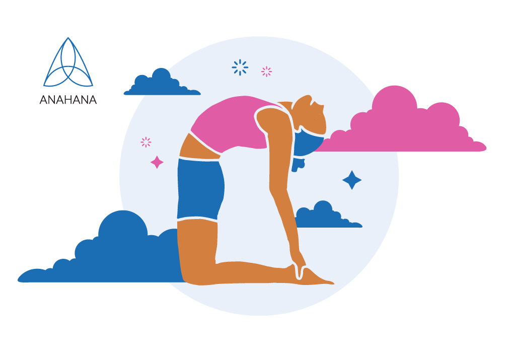 woman standing in yoga camel pose