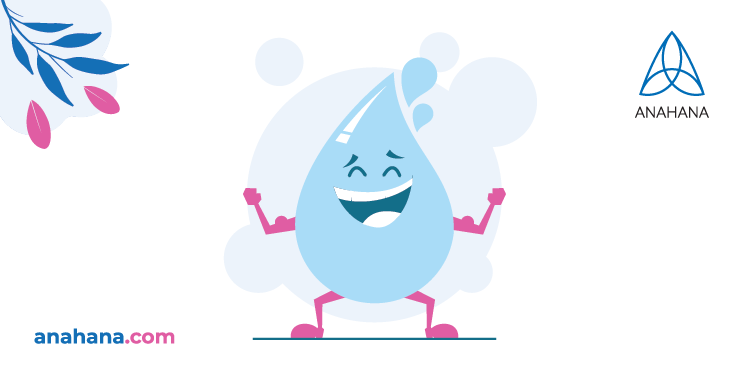 illustration of a happy water drop