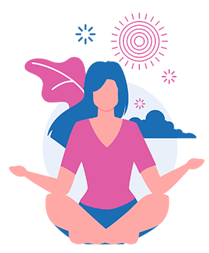 Woman sitting in lotus pose practicing yoga nidra for sleep