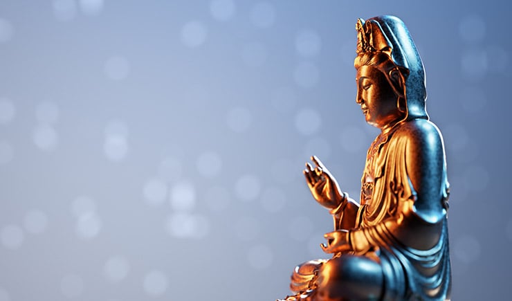 Estatua de Buda de meditación Zen