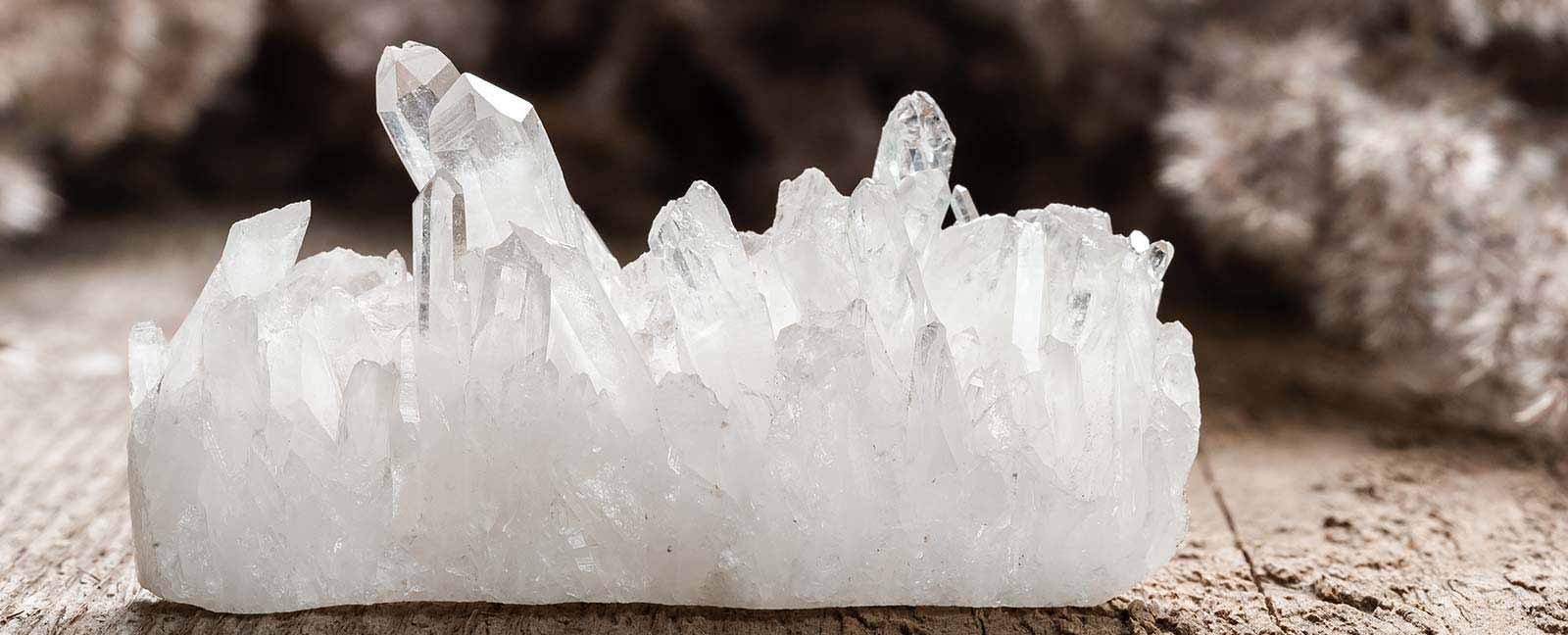 clear quartz crystal formation