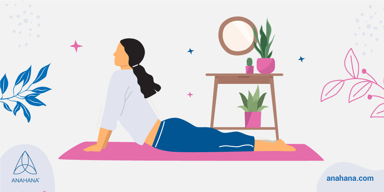 ilustrare a poziției cobra în yoga 