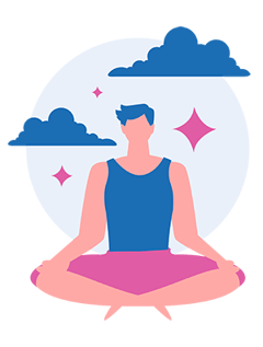 man sitting in yoga pose practicing yoga nidra for sleep