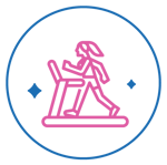 girl walking on a treadmill for improved physical health