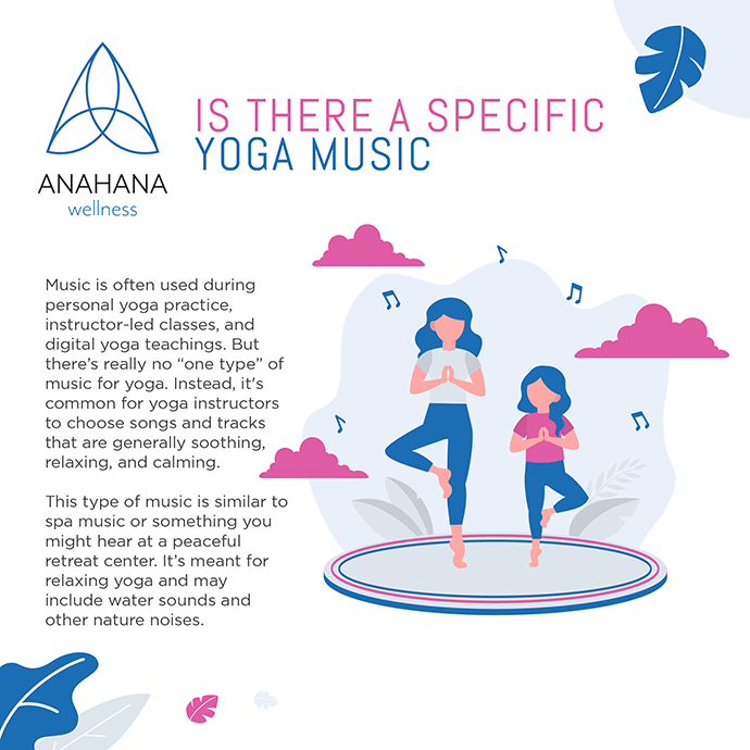 A mother and daughter practicing yoga listening to yoga music