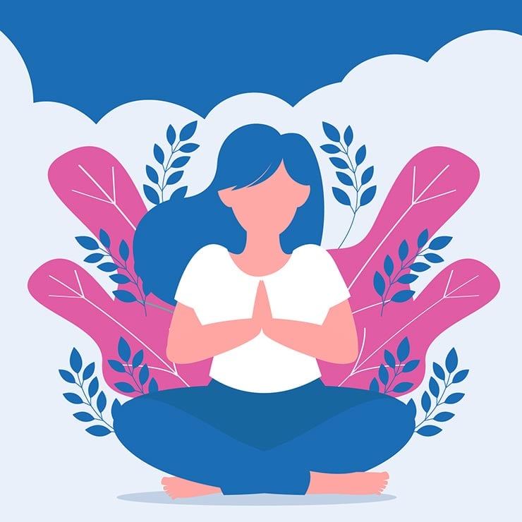 woman doing sleep meditation
