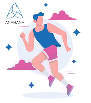 Mann läuft nach dem Yoga