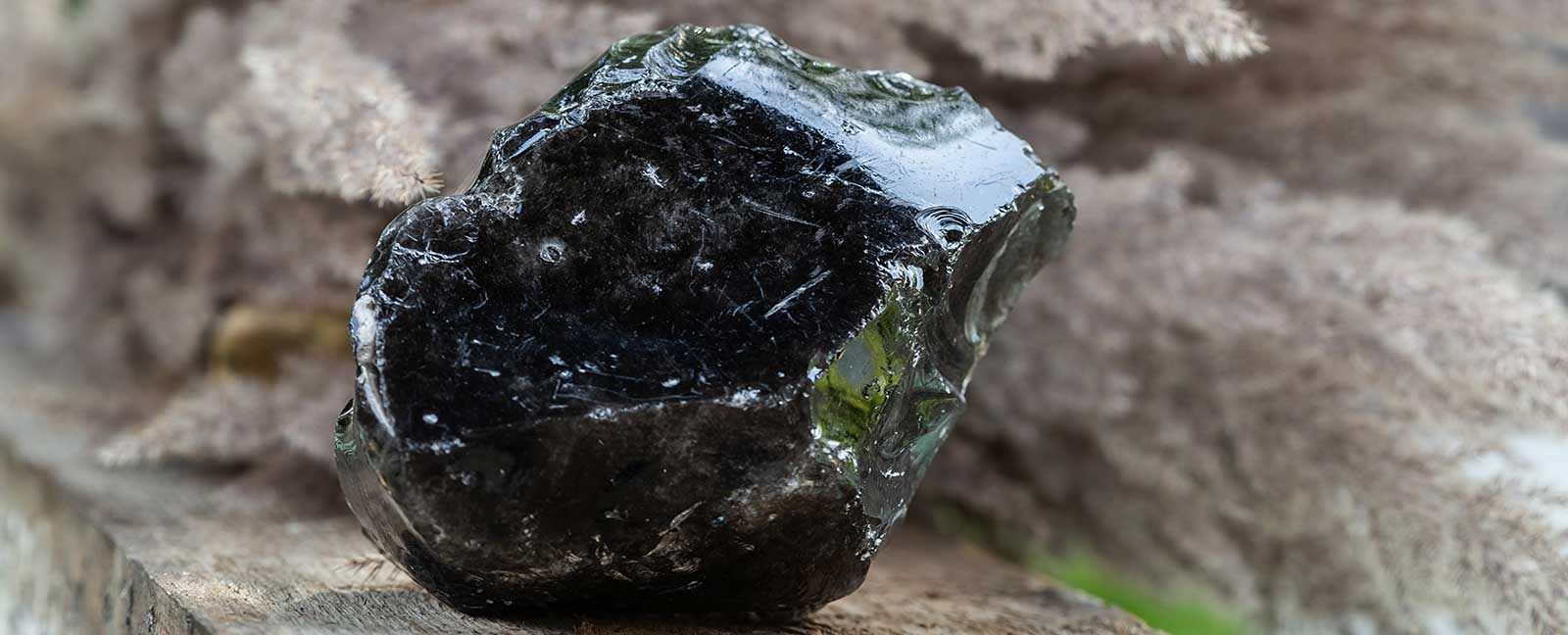raw black tourmaline crystal