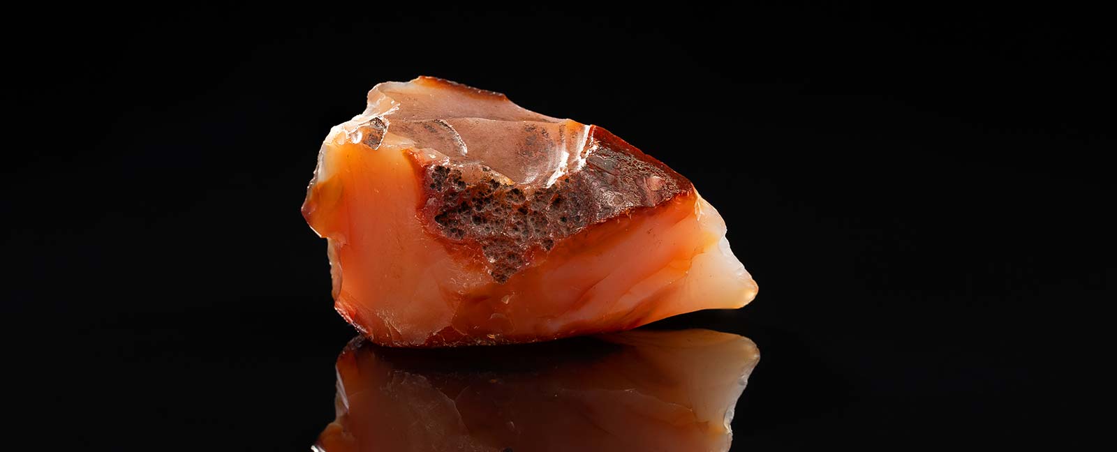 unpolished carnelian crystal