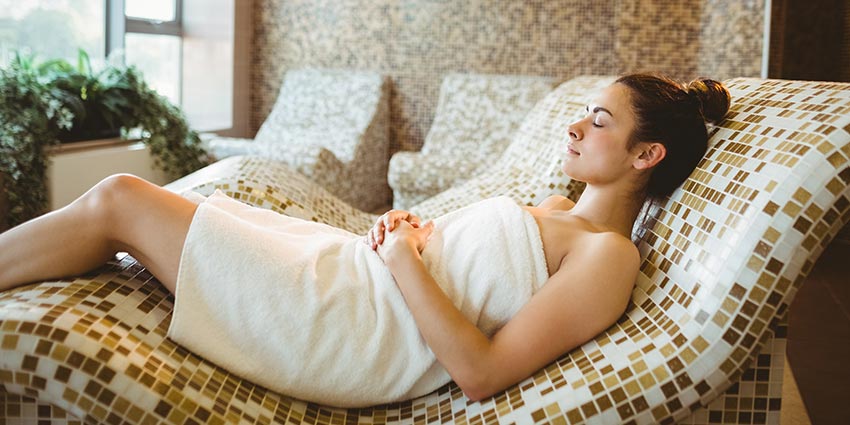 woman relaxing at spa, found a way to calm down
