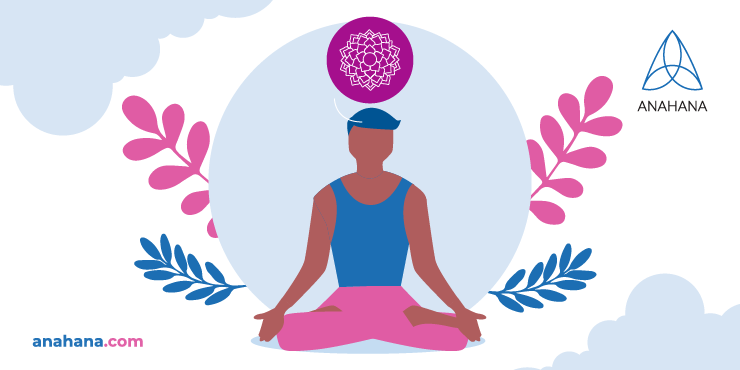 illustrazione del posizionamento del chakra della corona