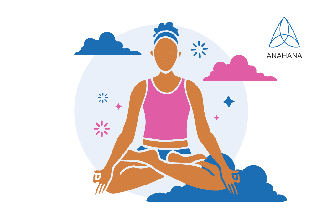 mujer sentada en postura de loto de yoga