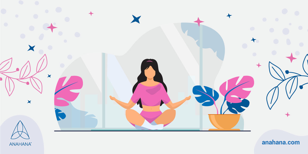 woman sitting and practicing progressive muscle relaxation