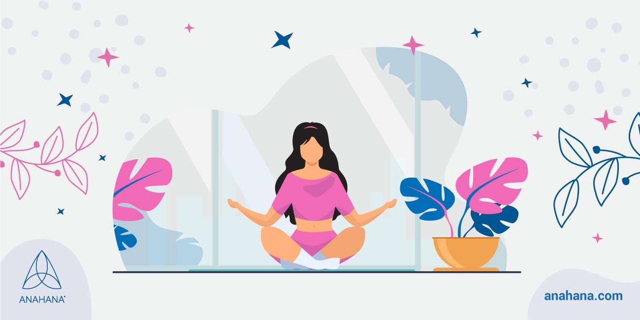 woman sitting and practicing progressive muscle relaxation