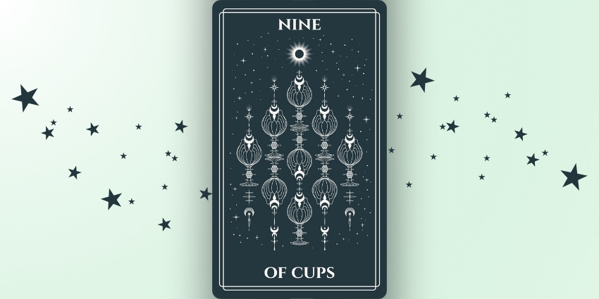 Nio av Bägare Tarotkort: Önskekort & Känslomässig Uppfyllelse