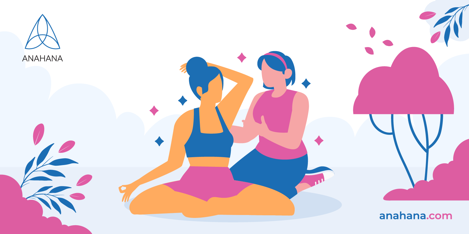 female teaching a student on how to become a yoga instructor