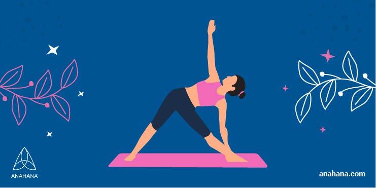utthita trikonasana (triangle pose) illustration