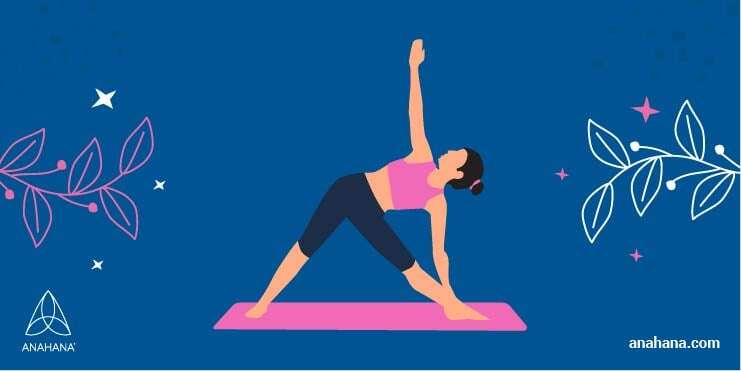 utthita trikonasana (triangle pose) illustration