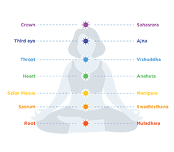 les couleurs des sept chakras et leur placement