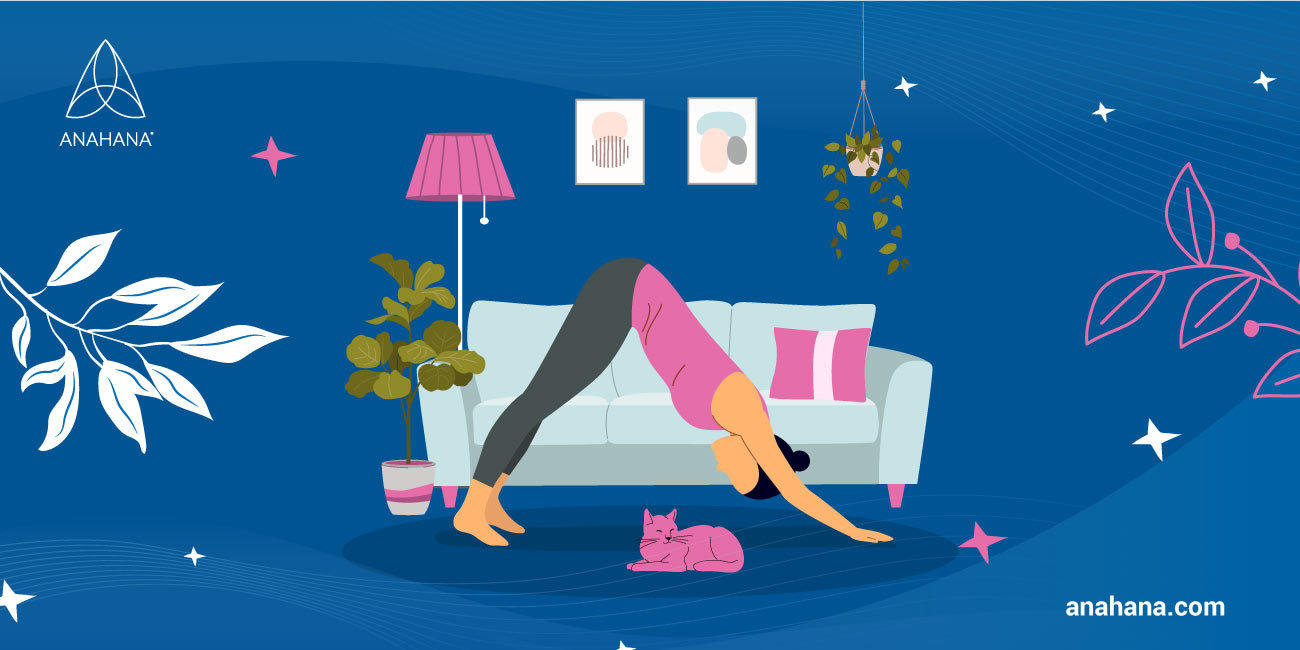 doing downward facing dog as part of Surya namaskar b