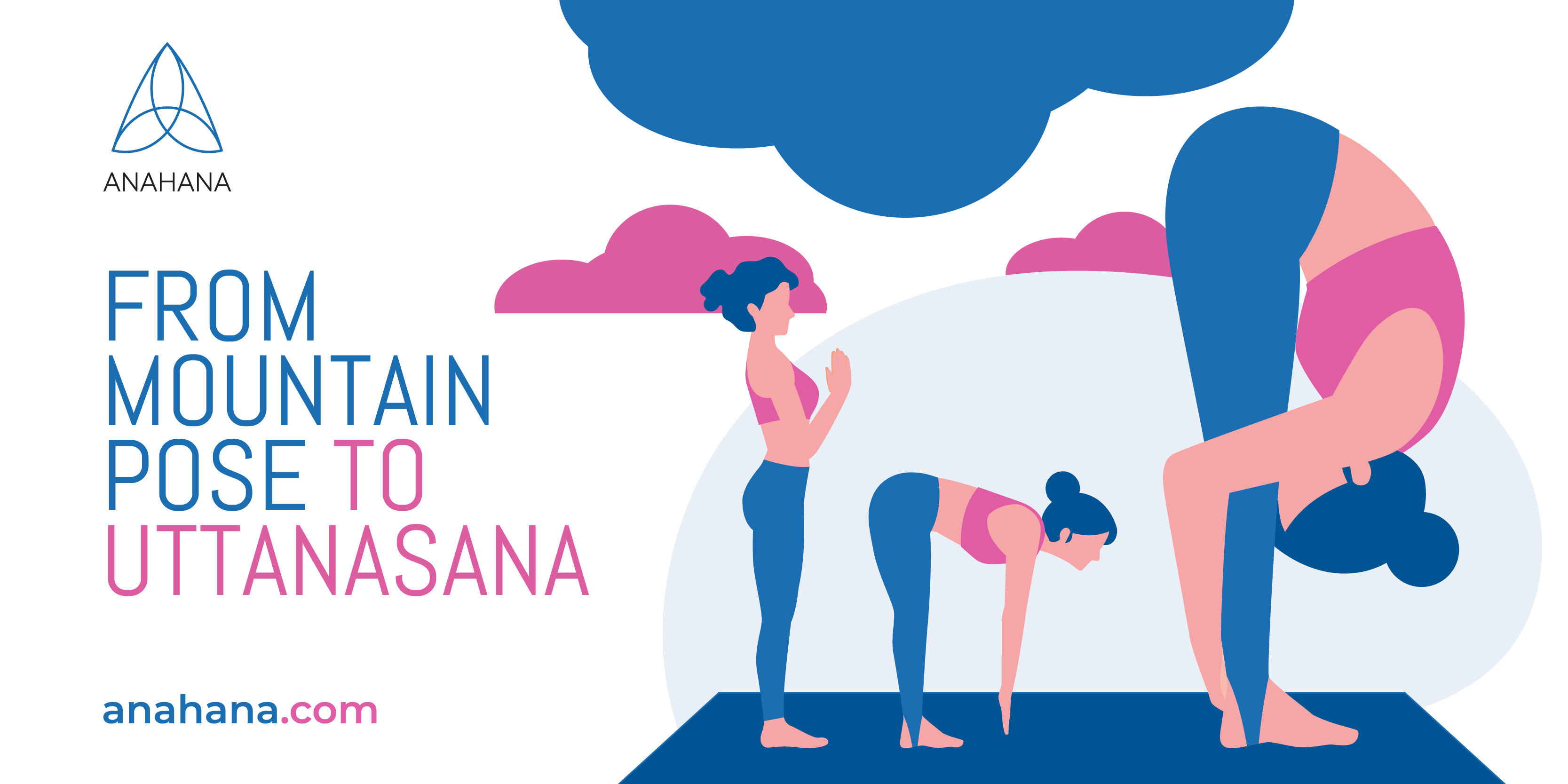 from mountain yoga pose to uttanasana pose