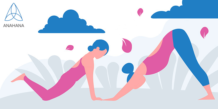 ผู้หญิงสองคนทำโยคะสำหรับผู้เริ่มต้น