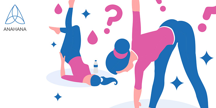 เด็กสาววัยรุ่นสองคนกำลังทำโยคะ